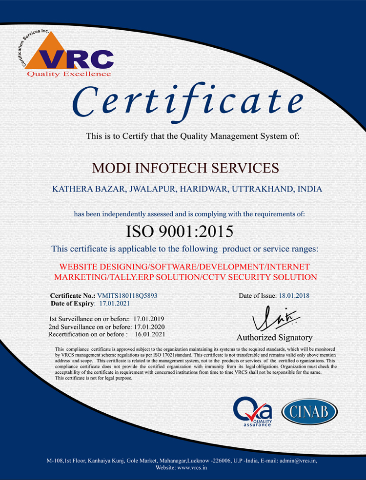 ISO Certificate